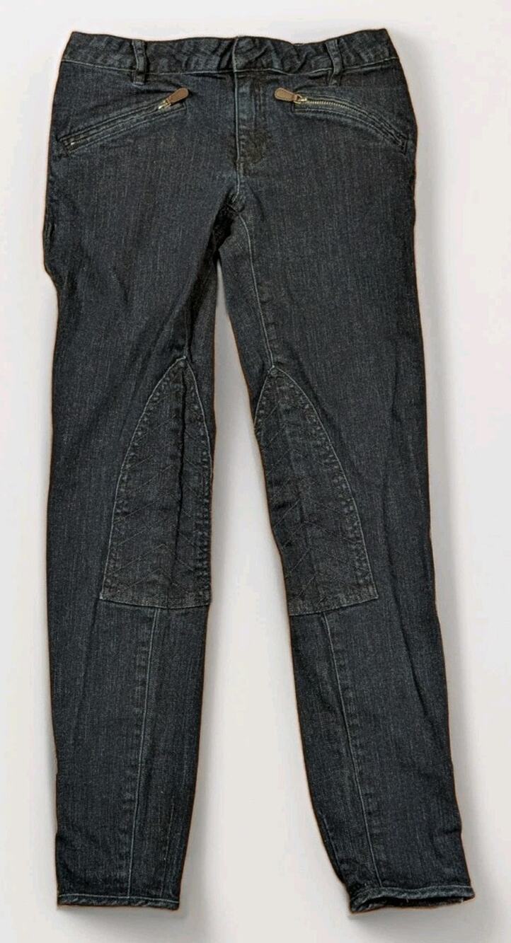 Ralph Lauren Sport Riding Pants Womens 26 Denim Equestrian Breeches Knee Patch